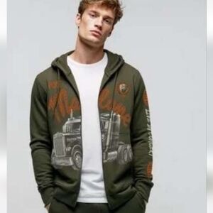 Men's Sz XXL Post Malone Posty Co. Zippered Sweatshirt Jacket Hoodie New Big Rig